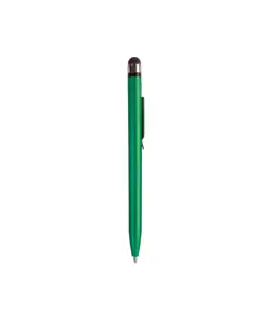 Penna twist in plastica con fusto colorato metallizzato con gommino per touch screen