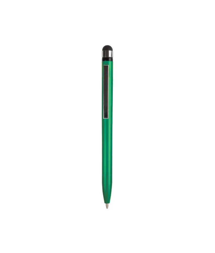 50 pezzi Penna twist in plastica con fusto colorato metallizzato con gommino per touch screen