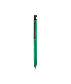 Penna twist in plastica con fusto colorato metallizzato con gommino per touch screen