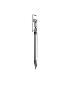 Penna twist in plastica con fusto metallizzato, stand portacellulare