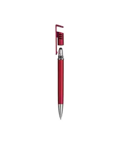 Penna twist in plastica con fusto metallizzato, stand portacellulare