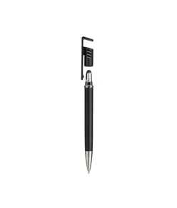 Penna twist in plastica con fusto metallizzato, stand portacellulare