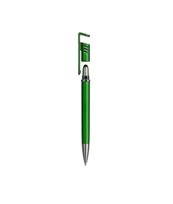 Penna twist in plastica con fusto metallizzato, stand portacellulare