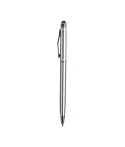 Penna twist in plastica con  gommino per touch screen e clip in metallo