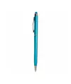 Penna twist in plastica con  gommino per touch screen e clip in metallo