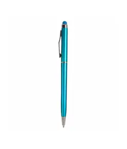 Penna twist in plastica con  gommino per touch screen e clip in metallo