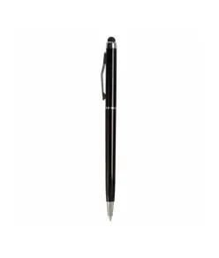 Penna twist in plastica con  gommino per touch screen e clip in metallo