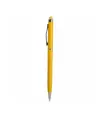 Penna twist in plastica con  gommino per touch screen e clip in metallo