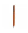 Penna twist in plastica con  gommino per touch screen e clip in metallo