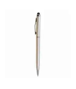Penna twist in plastica con  gommino per touch screen e clip in metallo