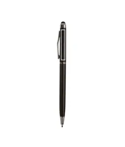 Penna twist in plastica con  gommino per touch screen e clip in metallo