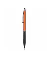 Penna twist in plastica, con impugnatura gommata e gommino per touch screen