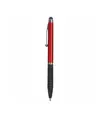 Penna twist in plastica, con impugnatura gommata e gommino per touch screen