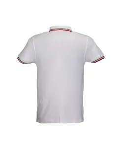 Polo a piqué di cotone 100% 180 g/m2, manica corta, bordi in tricolore