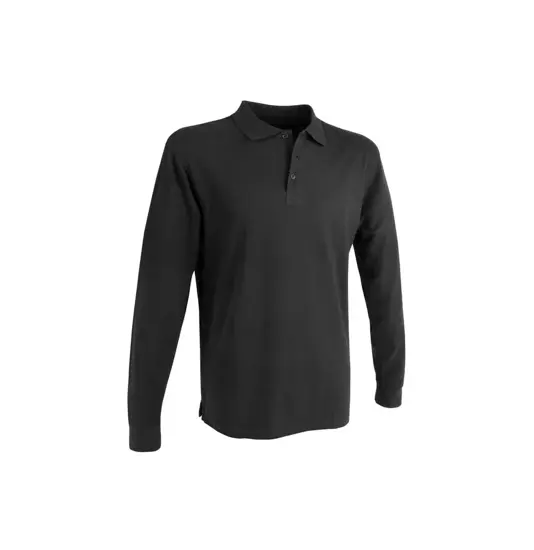 Polo piqué di cotone 100% 180 g/m2, manica lunga, tinta unita