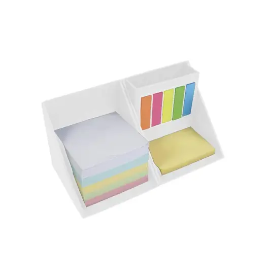 Porta post-it colorati e portapenne a forma di cubo