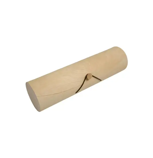 Portabottiglia cilindrico in legno di pino (1 bottiglia) con elastico