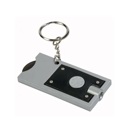 Portachiavi con gettone per carrello della spesa e luce
