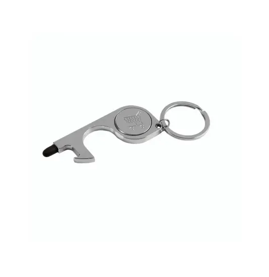 Portachiavi in metallo (nickel free) con: funzione no-touch per ascensore, pos, bancomat