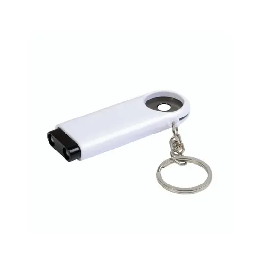 Portachiavi in plastica con gettone per carrello della spesa e luce a 2 led