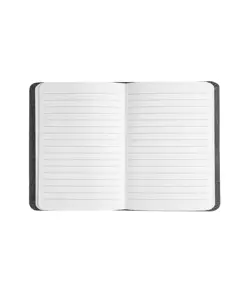 Quaderno con copertina in R-Pet, con elastico, fogli a righe color bianco