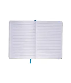 Quaderno in copertina in PU con elastico colorato(80 pag.), segnalibro in raso