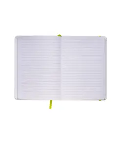 Quaderno in copertina in PU con elastico colorato(80 pag.), segnalibro in raso