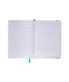 Quaderno in copertina in PU con elastico colorato(80 pag.), segnalibro in raso