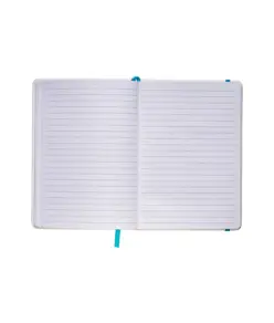 Quaderno in copertina in PU con elastico colorato(80 pag.), segnalibro in raso