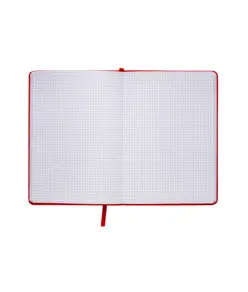 Quaderno in PU con elastico colorato, fogli a quadretti (80 pag.), segnalibro in raso