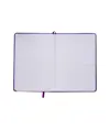 Quaderno in PU con elastico colorato, fogli a quadretti (80 pag.), segnalibro in raso