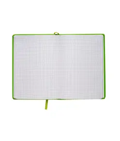 Quaderno in PU con elastico colorato, fogli a quadretti (80 pag.), segnalibro in raso