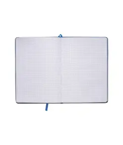 Quaderno in PU con elastico colorato, fogli a quadretti (80 pag.), segnalibro in raso