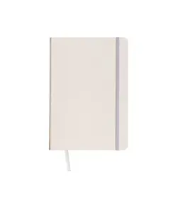 Quaderno in PU con elastico colorato, fogli a quadretti (80 pag.), segnalibro in raso