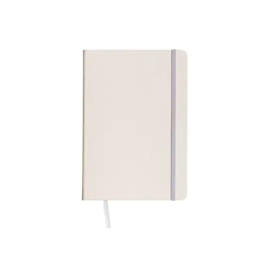 Quaderno in PU con elastico colorato, fogli a quadretti (80 pag.), segnalibro in raso