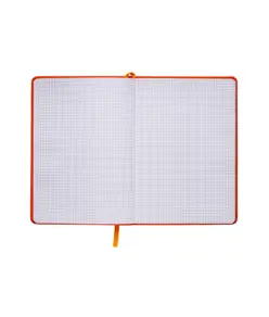 Quaderno in PU con elastico colorato, fogli a quadretti (80 pag.), segnalibro in raso