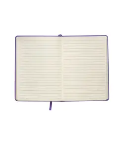 Quaderno in PU con elastico colorato, fogli a righe (80 pag.) colore avorio, segnalibro in