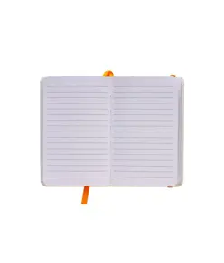 Quaderno in PU con elastico colorato, fogli a righe (80 pag.), segnalibro in raso
