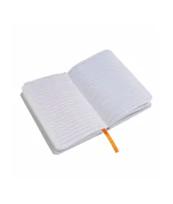 Quaderno in PU con elastico colorato, fogli a righe (80 pag.), segnalibro in raso