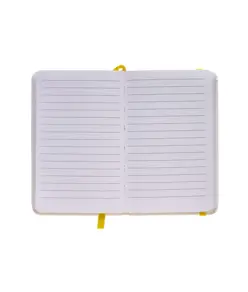 Quaderno in PU con elastico colorato, fogli a righe (80 pag.), segnalibro in raso