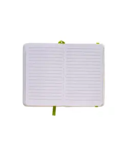 Quaderno in PU con elastico colorato, fogli a righe (80 pag.), segnalibro in raso
