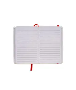 Quaderno in PU con elastico colorato, fogli a righe (80 pag.), segnalibro in raso