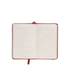 Quaderno in PVC con elastico colorato, fogli a righe (80 pag.), segnalibro in raso