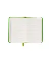 Quaderno in PVC con elastico colorato, fogli a righe (80 pag.), segnalibro in raso