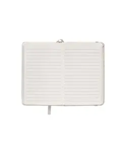 Quaderno in PVC con elastico colorato, fogli a righe (80 pag.), segnalibro in raso