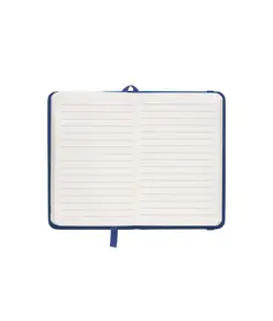 Quaderno in PVC con elastico colorato, fogli a righe (80 pag.), segnalibro in raso
