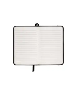 Quaderno in PVC con elastico colorato, fogli a righe (80 pag.), segnalibro in raso