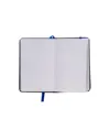 Quaderno in PVC con elastico colorato, fogli bianchi (80 pag.), segnalibro in raso