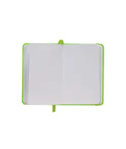 Quaderno in PVC con elastico colorato, fogli bianchi (80 pag.), segnalibro in raso