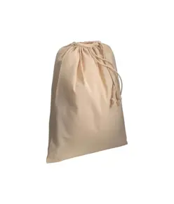Sacchetto in cotone naturale 120 g/m2 con chiusura a strozzo, 40 x 50 cm Handle
